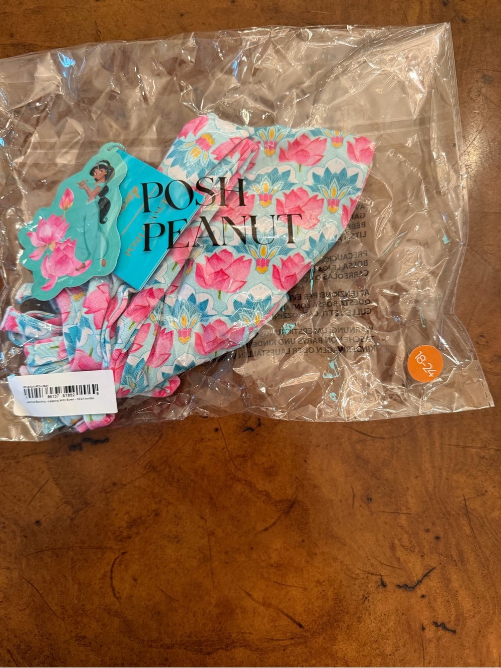 Posh Peanut Floral Headwrap - Pink & Aqua Lotus Print